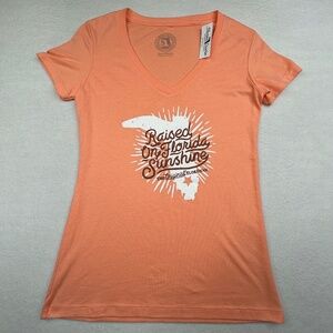 Florida Cracker womens NWT Small Limited Orange Raised On Florida Sunshine Tee